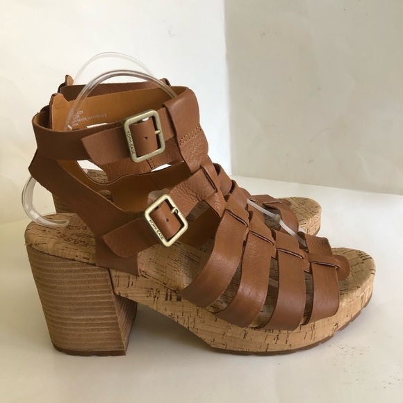 KORK-EASE Women's Camille Leather Strappy Platform Chunky Heel Sandal Size 10M - Picture 4 of 15